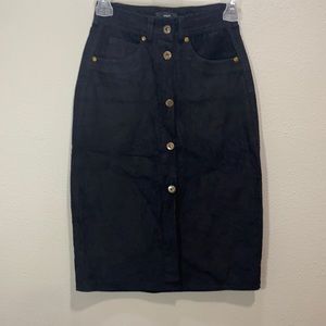 Rio corduroy black midi button front skirt